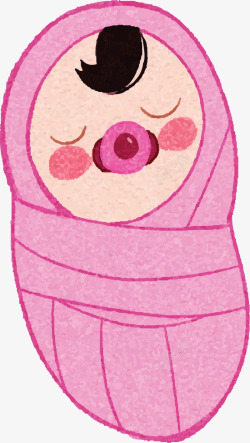 襁褓里的温暖粉红襁褓里的婴儿矢量图高清图片