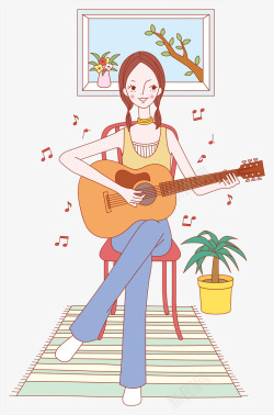 吉他弹吉他的女孩高清图片