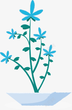 扁平化花朵卡通植物盆栽矢量图高清图片