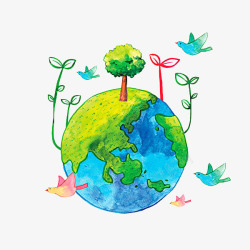 地球和大树设计绿色的地球高清图片