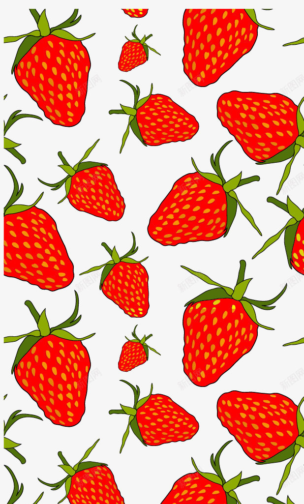 卡通草莓底纹背景png免抠素材_新图网 https://ixintu.com 卡通草莓 卡通草莓底纹 卡通草莓背景 矢量卡通草莓