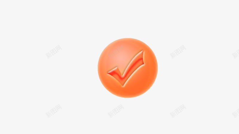对勾圆球png免抠素材_新图网 https://ixintu.com 对勾 橙色 球状 装饰图案