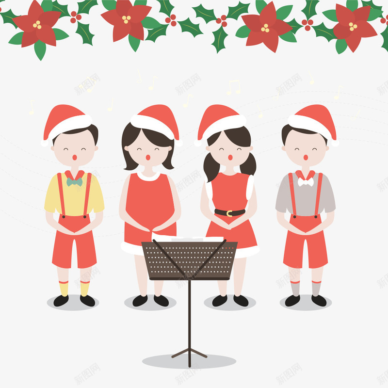 圣诞节孩子歌唱矢量图ai免抠素材_新图网 https://ixintu.com 唱歌 圣诞帽 圣诞装扮 学生 孩子 孩子唱歌 孩童 微笑 歌唱 演奏 演绎 装饰 矢量图