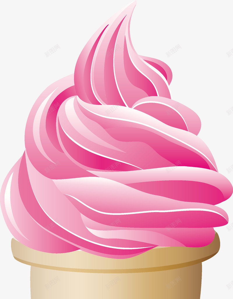 草莓甜筒png免抠素材_新图网 https://ixintu.com 冰品 冰激凌 甜品 甜筒 脆皮 草莓甜筒 雪糕 餐饮行业