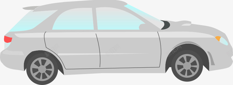 银灰色的车psd免抠素材_新图网 https://ixintu.com 卡通车 灰色的车 车 银色的车