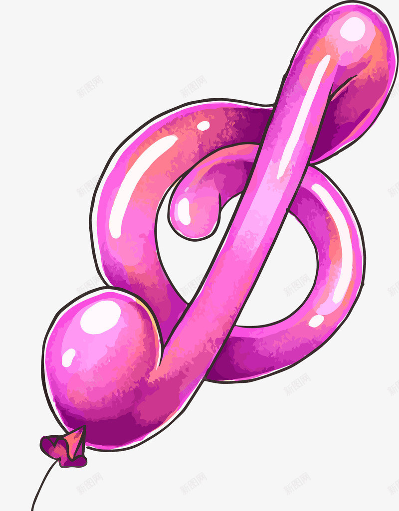 粉色手绘的气球音符png免抠素材_新图网 https://ixintu.com 动漫动画 卡通手绘 气球 粉色 装饰图 音符