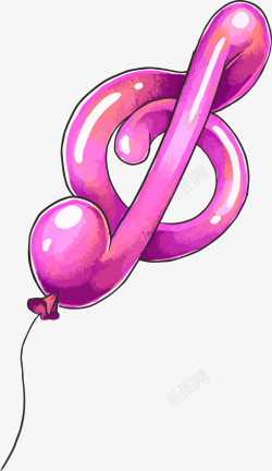 粉色手绘的气球音符素材