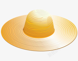 花纹草帽一个黄色帽子高清图片