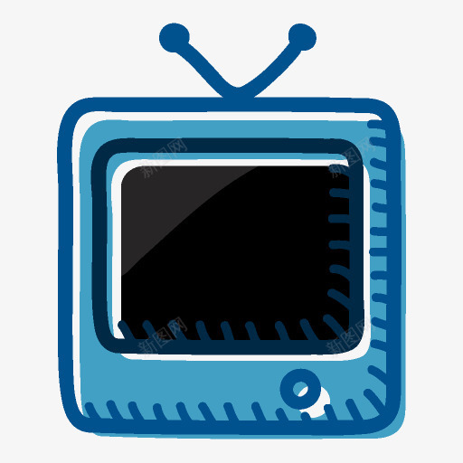 蓝色的电视机icon图标png_新图网 https://ixintu.com TV 电视机