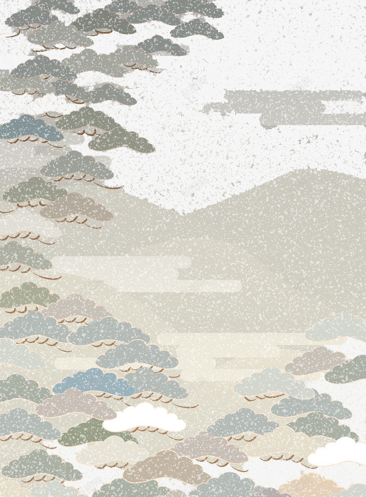 雪中的远山和松树png免抠素材_新图网 https://ixintu.com PNG素材 山 日式 松树 花纹 雪