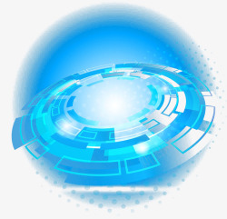 圆形徽章蓝色科技图案高清图片