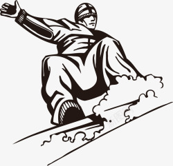 滑雪运动一个男生斜滑滑板高清图片