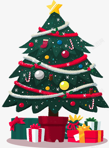绿色圆球圣诞袜圣诞树png免抠素材_新图网 https://ixintu.com 圆球 圣诞 圣诞树 绿色