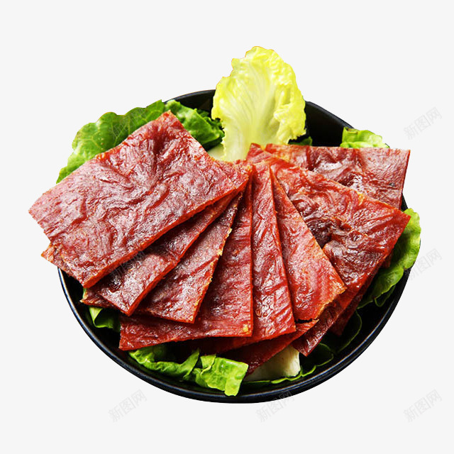 原味猪肉脯png免抠素材_新图网 https://ixintu.com 产品实物 休闲零食 原味猪肉脯 猪肉脯 碗 美食 肉干肉脯 肉食 莴苣