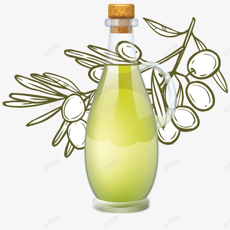 玻璃瓶水果汁png免抠素材_新图网 https://ixintu.com 手绘 果汁 玻璃瓶 绿色液体