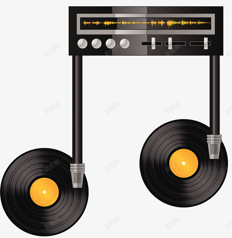 黑胶碟音符图案png免抠素材_新图网 https://ixintu.com 唱片机 旧式光碟 音乐 音符图案 黑胶碟