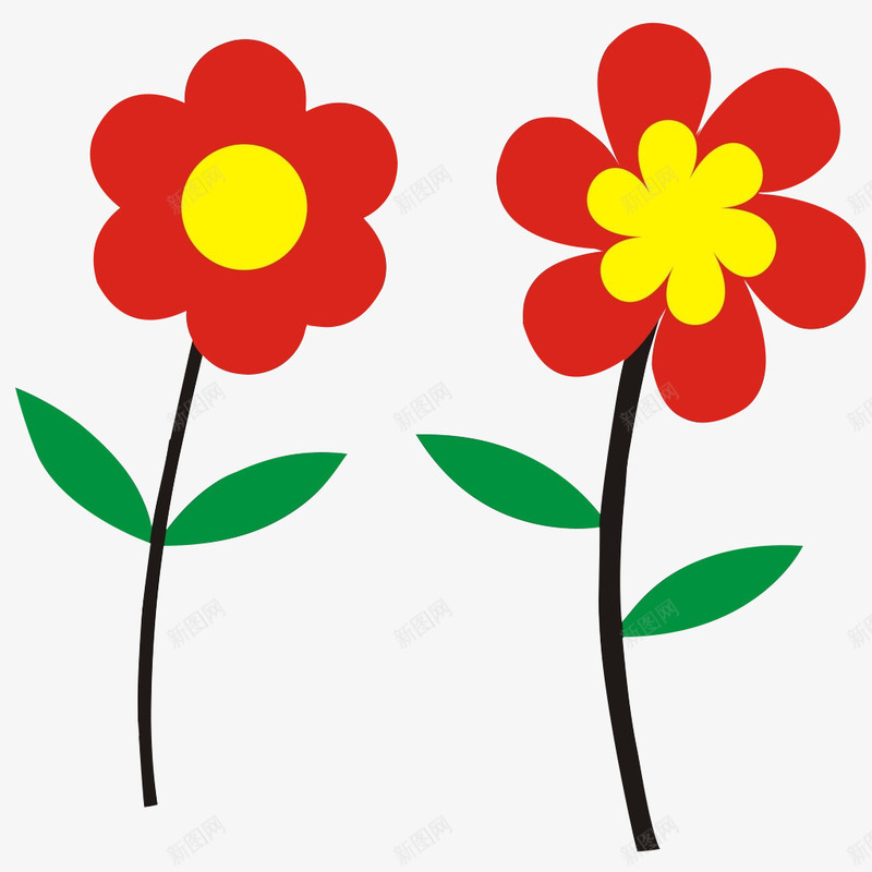 手绘花朵png免抠素材_新图网 https://ixintu.com 儿童母婴类目花朵装饰 卡通花朵 手绘花朵 水才花朵 红色的花