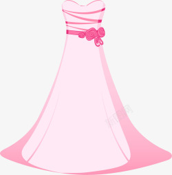 婚礼粉色长裙礼服素材