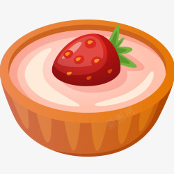 美味草莓布丁插画矢量图素材