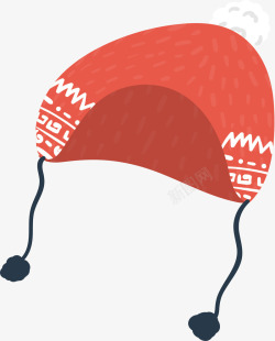 圣诞节红色毛线帽矢量图素材