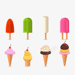 彩色甜食扁平化夏日雪糕高清图片