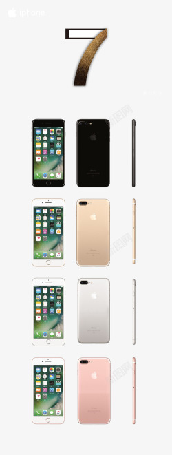 金色金属字iPhone7plus苹果手机高清图片