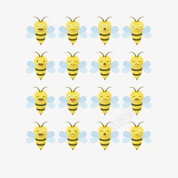 EMOJI可爱卡通蜜蜂表情包矢量图素材