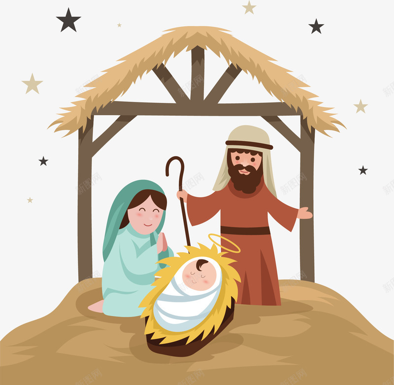 圣诞节草棚耶稣诞生矢量图ai免抠素材_新图网 https://ixintu.com 上帝耶稣耶和华 圣诞节 圣诞节之夜 圣诞节快乐 矢量png 矢量图 耶稣 耶稣诞生
