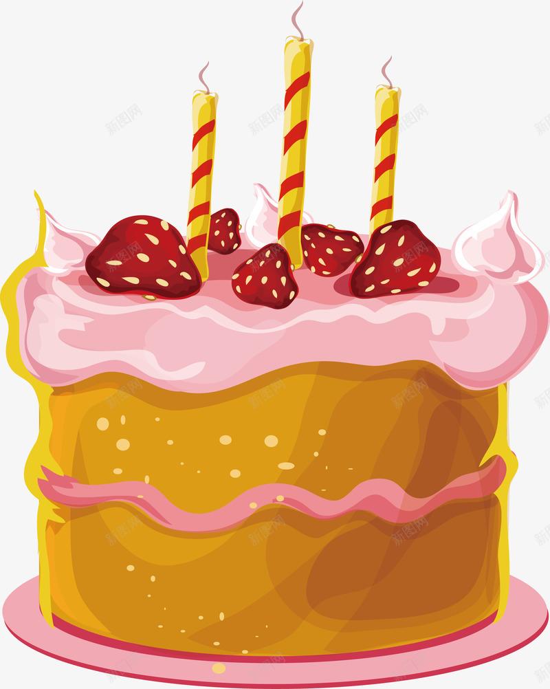 粉红色草莓生日蛋糕矢量图ai免抠素材_新图网 https://ixintu.com 生日蛋糕 矢量png 粉红色 草莓 草莓蛋糕 蛋糕 矢量图