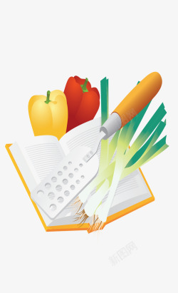 辣椒与书本图片新鲜蔬菜食材高清图片