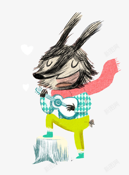 唱歌的兔子png免抠素材_新图网 https://ixintu.com 兔子 唱歌 弹吉他 演奏
