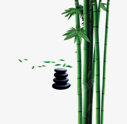 卡通飘叶竹子图标手绘竹子清新竹子高清图片
