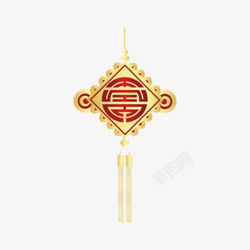 金色反光中国结装饰图案素材