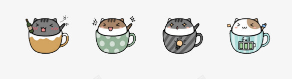 咖啡猫表情包可爱png免抠素材_新图网 https://ixintu.com 可爱 咖啡猫 表情包