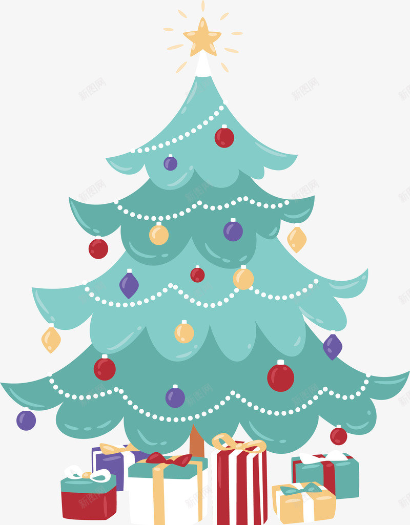 卡通圣诞节圣诞树礼物堆矢量图ai免抠素材_新图网 https://ixintu.com 卡通圣诞树 圣诞树 圣诞礼物 圣诞节 矢量png 礼物堆 矢量图