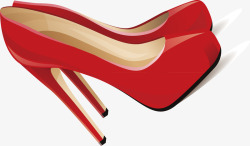 别致红色手绘精美红色高跟鞋高清图片