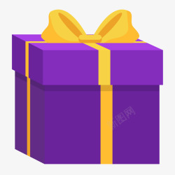 紫色蝴蝶结围边创意节日礼盒矢量图高清图片