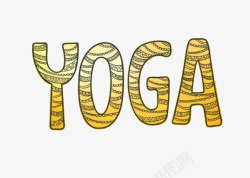 卡通风格YOGA瑜伽字体素材