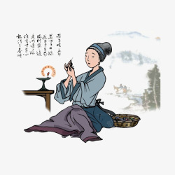 游子吟母亲节中国风插画素材