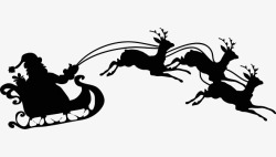 麋鹿免费png素材圣诞老人坐着雪橇高清图片