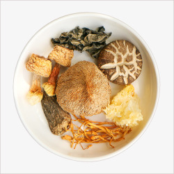 养生汤食材猴头菇花菇杂菇汤高清图片