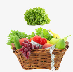 一篮蔬菜和水果素材