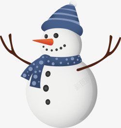 带蓝围巾的雪人圣诞雪人高清图片