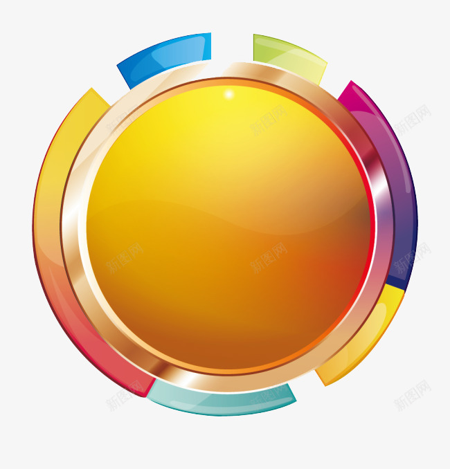 黄色的圆形icon图标psd_新图网 https://ixintu.com ico 圆形 形状圆图案图标 黄色