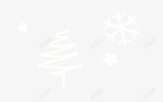 圣诞节白色元素png免抠素材_新图网 https://ixintu.com 圣诞树 圣诞节装饰 白色元素 背景装饰 雪花
