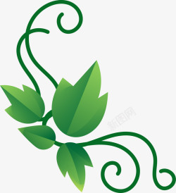 树藤缠绕绿环花藤装饰图案矢量图高清图片