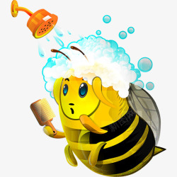 蜜蜂洗澡海报点缀素材