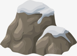 寒冷积雪积雪覆盖的石头高清图片
