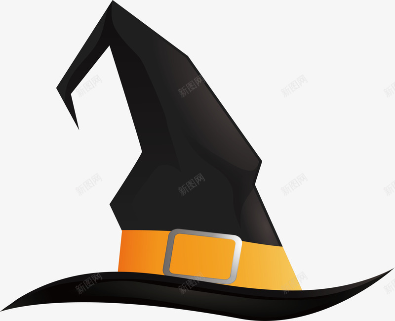 黑色巫师帽png免抠素材_新图网 https://ixintu.com 万圣节 女巫帽子 巫师 巫师帽 矢量png 黑色帽子