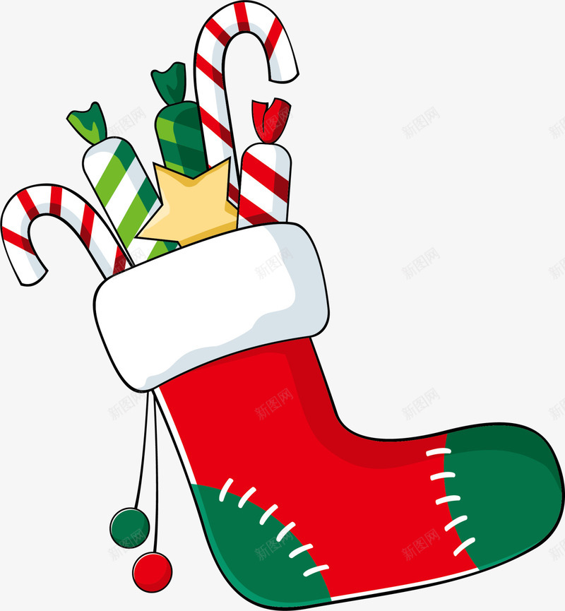 圣诞节红色圣诞袜png免抠素材_新图网 https://ixintu.com 冬季圣诞袜 圣诞礼物 圣诞糖果 圣诞节袜子 童趣 红色圣诞袜